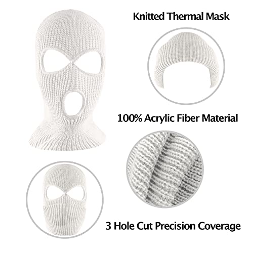 Super Z Outlet Knit Sew Acrylic Outdoor Full Face Cover Thermal Ski Mask One Size Fits Most - color: White