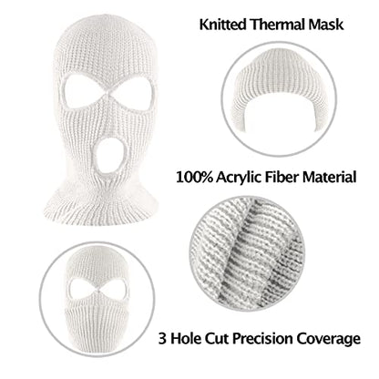 Super Z Outlet Knit Sew Acrylic Outdoor Full Face Cover Thermal Ski Mask One Size Fits Most - color: White