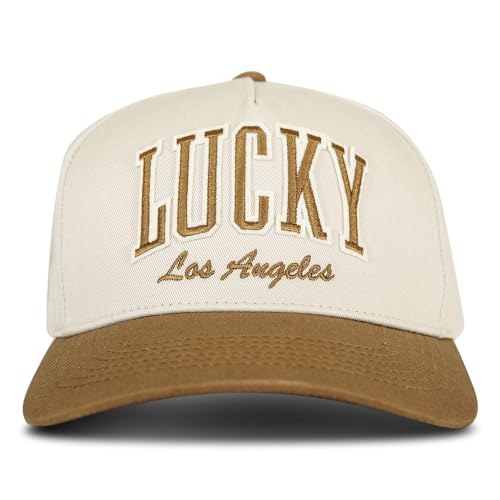 Lucky Brand Classic Cotton Adjustable | Dad Hat | Baseball Cap | Golf | Fishing | Low Profile | 5 Panel Design - color: Varsity - Tan