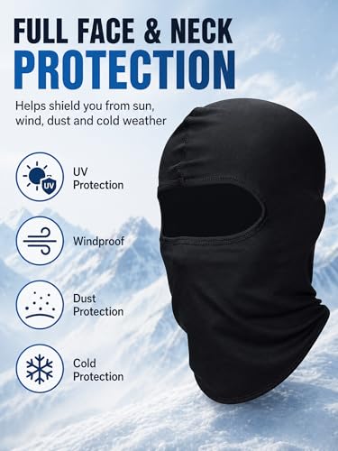 SATINIOR 6 Pcs Ski Balaclava Men Full Face Cover Mask - color: Black