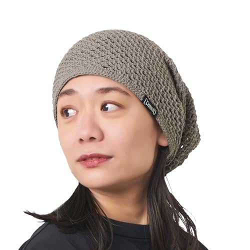 CHARM Lightweight Summer Beanie Hat for Men, Cotton Mesh Beanie for Women, Hand Made Knit Cap - color: Charcoal Gray