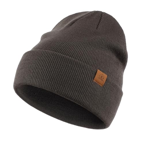 Home Prefer Mens Winter Hats Acrylic Knit Cuff Beanie Cap Warm Womens Beanie Hat - color: Chic Grey