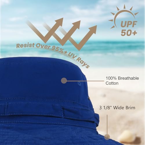 Bucket Hat UV Protection Sun Hat, Boonie Fishing Safari Hats for Outdoors - color: Royal Blue
