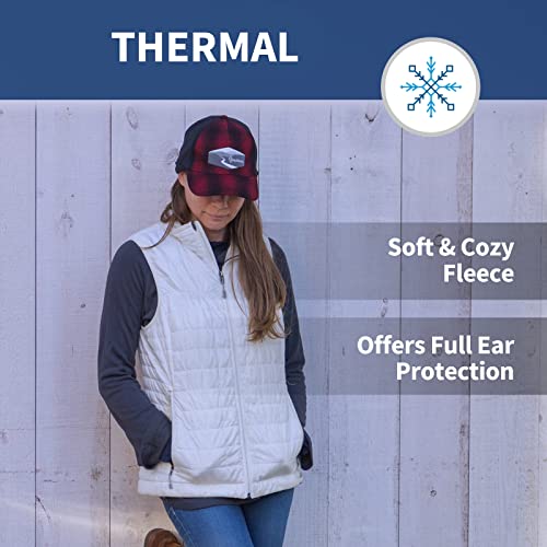 TrailHeads Women's Ponytail Trucker Hat, Running, Hiking & Outdoor Sports - color: Red Plaid W/Logo