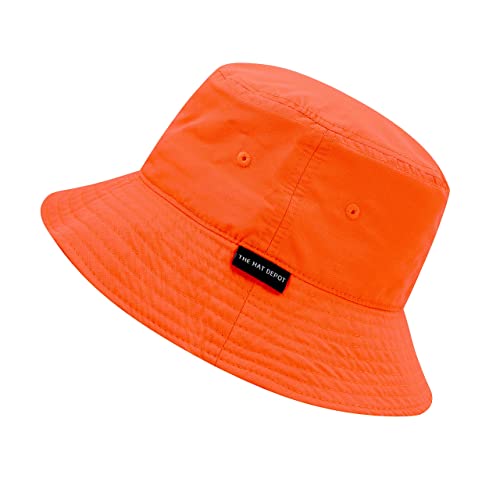 Lightweight Quick Dry Packable Bucket Sun Hat for Men Women – UPF Outdoor Fishing Hiking Beach Travel Safari Hat - color: 2. Light - Neon Orange, size: Large-X-Large