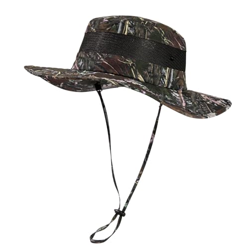 TOP-EX Oversized Waterproof Sun Hat for Big Heads with Wide Brim & Mesh - color: Camo-3"brim, size: Medium-Large