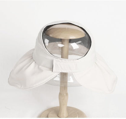 Outdoor UV Protection Foldable-Sun-Hat for Women - Wide-Brim Ponytail-Hole Hats Visor-Hats Floppy Packable Beach-Hat White