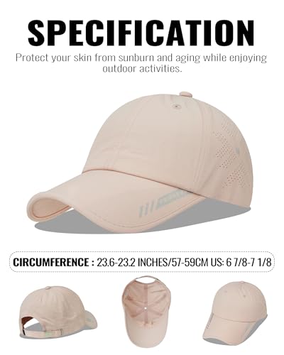 Croogo Quick Dry Running Hat Sun UPF 50+ Lightweight Baseball Cap for Men - color: Pink