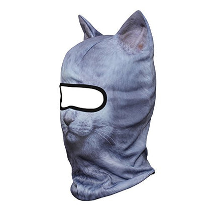 WTACTFUL 3D Animal Ears Balaclava, Breathable Face Mask for Halloween - color: British Shorthair Meb-06