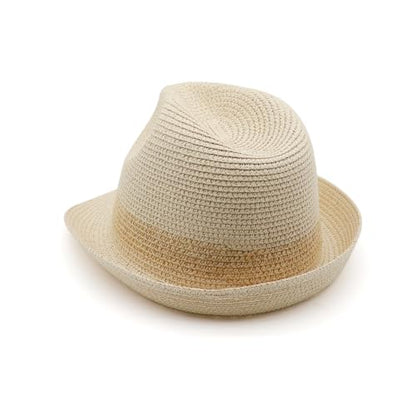 Straw Fedora Hat Panama Hats Mens Beach Hat Derby Hat Packable Trilby - color: Beige-natural, size: Medium