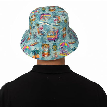 Bucket Hat for Men Women Packable Sun Hats Fisherman Outdoor Summer Travel Hiking Beach Caps - color: Skull Pineapple