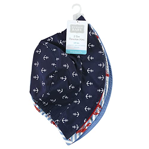 Hudson Baby Baby Hudson Baby Unisex Baby Sun Protection Hat - color: Anchor Lobster, size: 12-24 Months