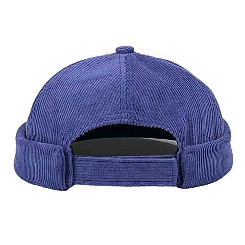 Vintage Old School Unisex Roll Cuff Brimless Sailor Docker Hat - color: 389-navy