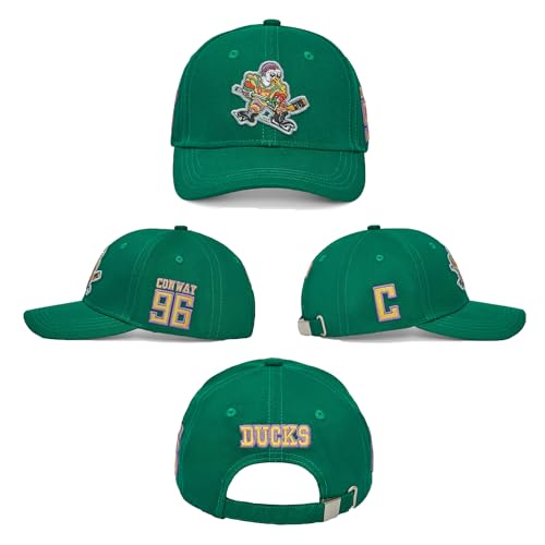 D-5 Mighty Ducks #96 Conway #99 Banks Baseball Cap - color: New Green #96