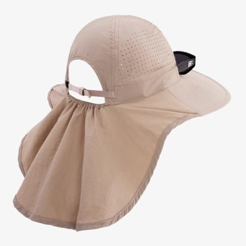 Sun Hats for Men Women with Neck Flap UPF 50+ UV Protection Wide Brim Bucket Hat Safari Hiking Fishing Hats - color: Navy