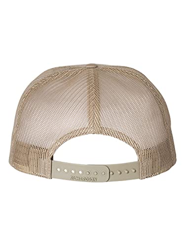 Seven-Panel Trucker Richardson Leather Patch Cap - color: Brown/ Khaki, size: One Size