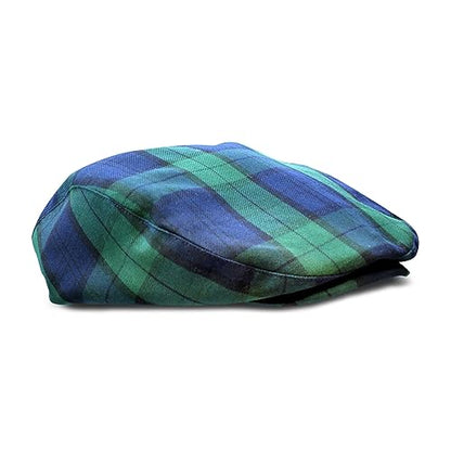 Plaid Flat Golf Cap: 'Par 5' - color: Black Watch