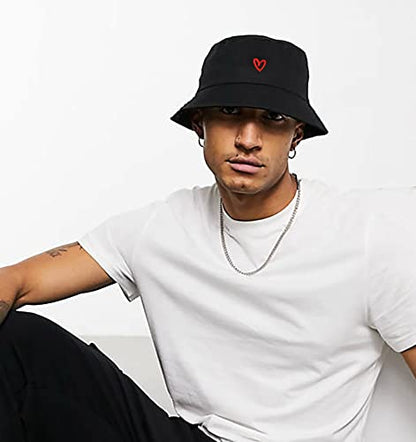 Unisex Bucket Hat Summer UPF 50+ Sun Protection Outdoor Beach Fishing Travel Hiking Hat - color: Heart