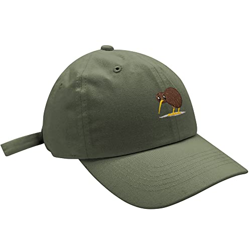 JPAK Kiwi Bird Baseball Cap Embroidered Cotton Dad Hat - Funny - color: Olive Green