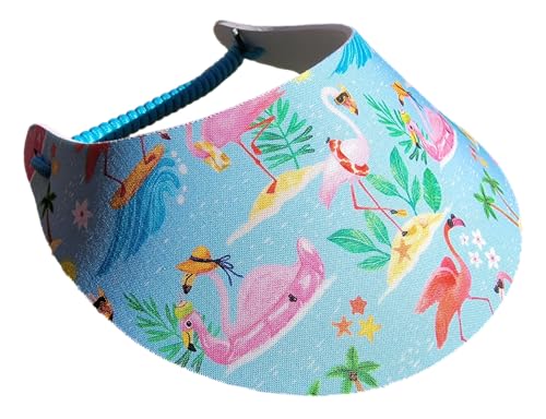 Women's Beautiful Designs Lightweight Packable Foam Visor for Sun Protection and Outdoor Activities - color: Flamingos 2