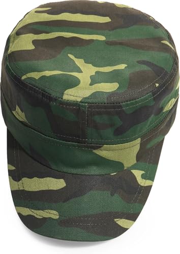 Unisex Basic Cadet Army Caps Everyday Military Style Hat - color: Camo-green