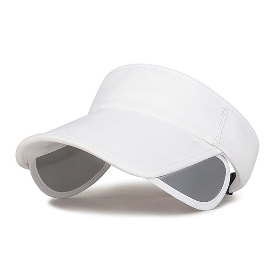 Summer Sun Visor Hat with Retractable Brim, Sun Golf Visor Hats Beach Hats for Men Women - color: White-1
