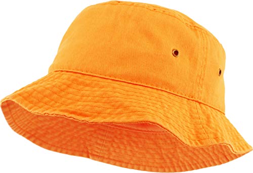 KBETHOS® 100% Cotton Washed Bucket Hat - color: Orange, size: Small-Medium