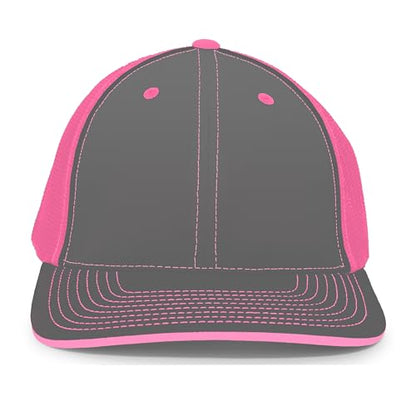Pacific Headwear Unisex Adult Pacific Headwear Trucker Flexfit® Cap - color: Graphite/Pink/Graphite, size: Large-X-Large