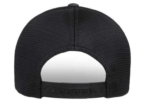 Flexfit 110M Trucker Mid-Profile Mesh Back Snapback Cap - color: Charcoal/Black