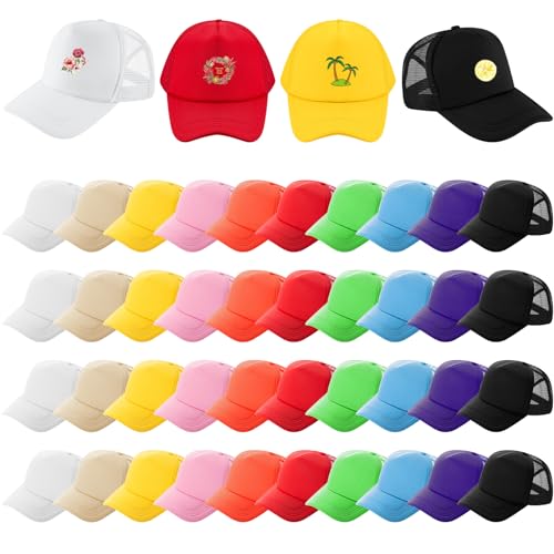 Hercicy 40 Pack Blank Trucker Hat Bulk - color: Assorted Colors