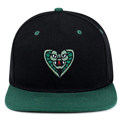 Snake Hip-Hop Snapback Hat Embroidered Baseball Cap Cobra - color: 17. Black/Green