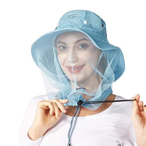 Palmyth Head Net Hat, Sun Hat Safari Hat - color: Airy Blue