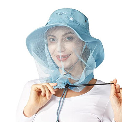 Palmyth Head Net Hat, Sun Hat Safari Hat - color: Airy Blue