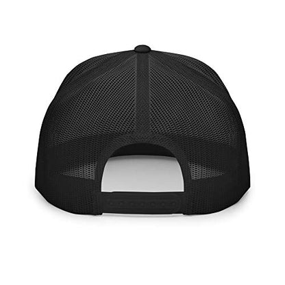 NX Upside Down Tampa Embroidered Flat Bill Trucker Hat High Crown Snapback Cap - color: Black/ White/ Black