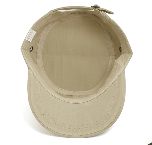 Unisex Basic Cadet Army Caps Everyday Military Style Hat - color: Beige 1