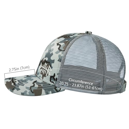 BASSDASH Altimate Fishing Hat Mesh Back for Men Women Adjustable Baseball Trucker Cap - color: Rock Camo