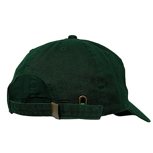 Glory Max 100% Cotton Baseball Cap Classic Plain Low Profile Golf Dad Hat Buckle Adjustable - color: Hunter Green