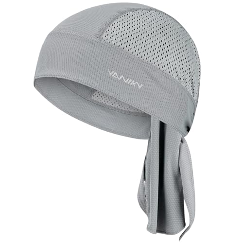 YANIKY Bandanas Skull Caps for Men, Women Skull Cap Helmet Liner Dew Rags - color: Grey