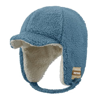 Clakllie Snow Trapper Trooper Hat with Ear Flap for Skiing Women's Ushanka Warm Winter Hat - color: Cdus-pl07-blue