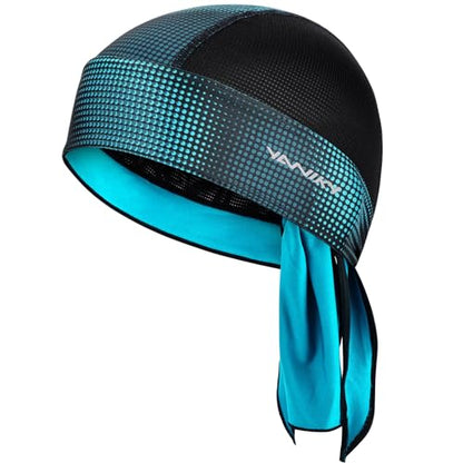 YANIKY Bandanas Skull Caps for Men, Women Skull Cap Helmet Liner Dew Rags - color: Bluegreen