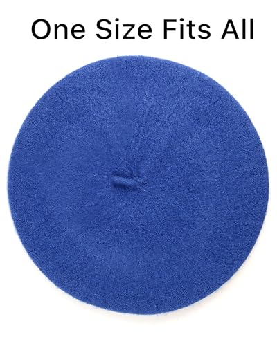 Parquet Solid Color French Beret Hat. Classic French, Casual and Chic Lightweight Cap for Women - color: Royal Blue