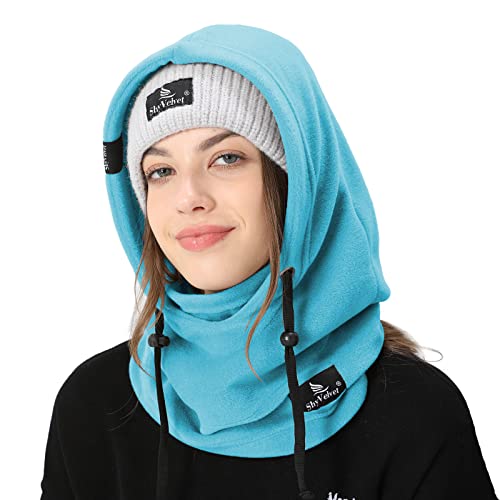 Shy Velvet Cold Weather Fleece Balaclava Ski Mask,Balaclava Wind-Resistant Winter Face Mask for Men and Women - color: Lake Blue