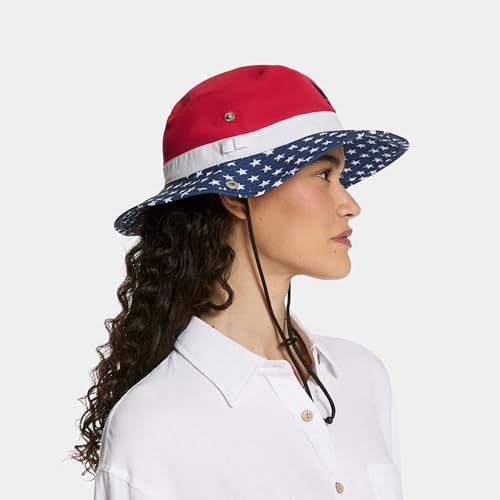 MISSION Cooling Bucket Hat - Unisex Wide-Brim Hat for Men & Women - Lightweight, Foldable & Durable - Cools Up to 2 Hours - color: Stars & Stripes