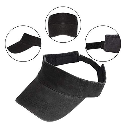 HH HOFNEN Sports Sun Visor Hats Cotton Adjustable Golf Caps for Men Women - color: #1a Black