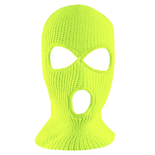 Super Z Outlet Knit Sew Acrylic Outdoor Full Face Cover Thermal Ski Mask One Size Fits Most - color: Neon Yellow