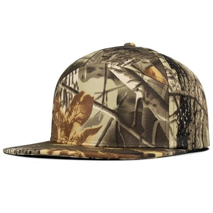 4 Inclusive Sizes Flat Bill Performance Trucker Hat Men Women, 7 Panel Snapback Running - color: 20.camo-2