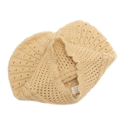 ZLYC Crochet Slouchy Beanie for Women Soft Lightweight Skull Cap - color: Plain Macadamia Beige