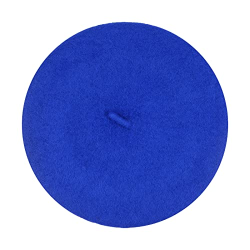 Gllutt Women Wool Beret Hat French Style Solid Color - color: Jewelry Blue
