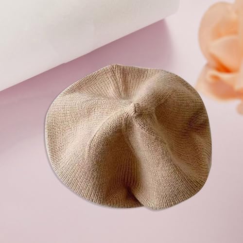 Infant Baby Boys Girls Beret Hat Fall Winter Knitted Beanie Hat Toddler Kids Beret Skull Hat French Artist Knit Hat - color: A-khaki
