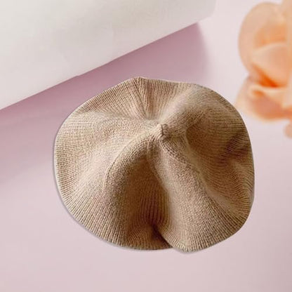 Infant Baby Boys Girls Beret Hat Fall Winter Knitted Beanie Hat Toddler Kids Beret Skull Hat French Artist Knit Hat - color: A-khaki
